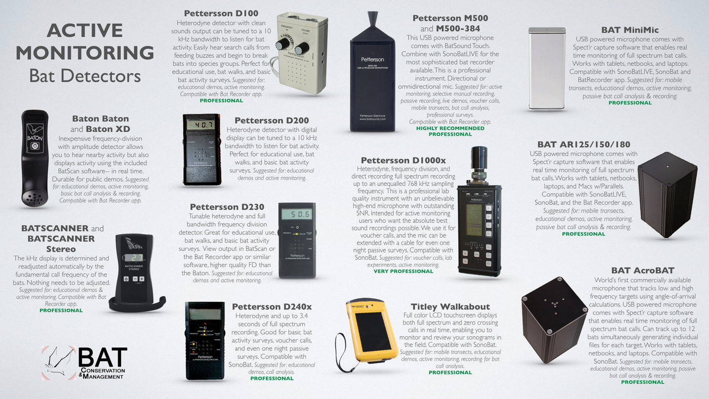 Bat Detector Buyers Guide - Active Detectors