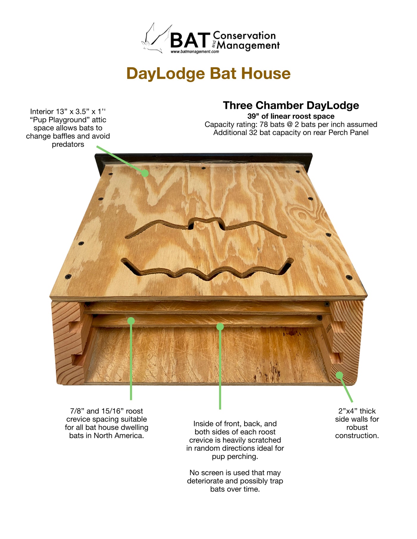 DayLodge - Triple Chamber DIY Kit – Bat Conservation and Management, Inc. daylodge-triple-chamber-diy-kit-bat-conservation-and-management-inc